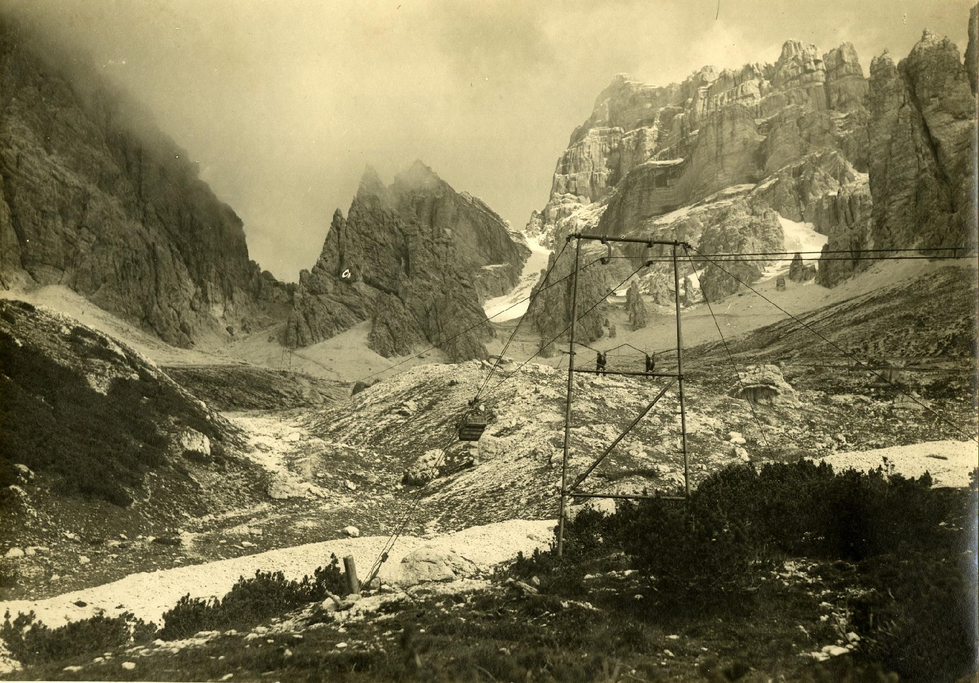 Cableway at the Tofana di Mezzo Mountain, Museo Storico Italiano della Guerra, non-profit organization - MUSE - Museo delle Scienze di Trento